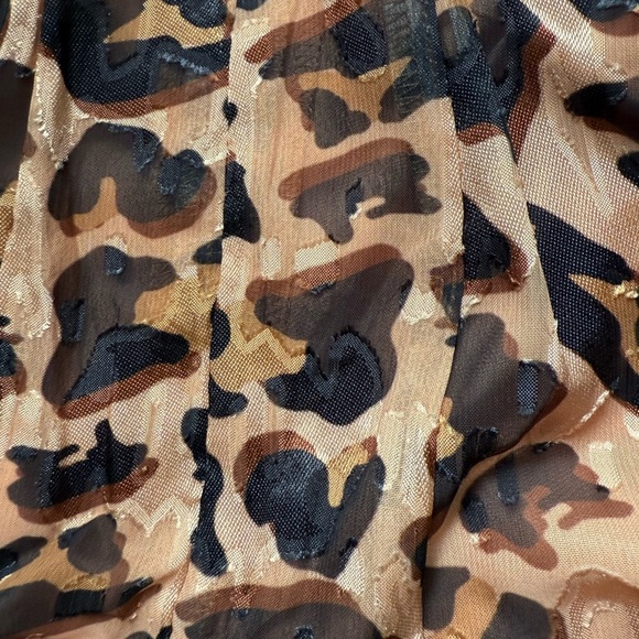 NWT Anthropologie Hutch Twist-Front Puff-Sleeve Ruffle-Hem Leopard Dress XXS - Picture 3 of 5